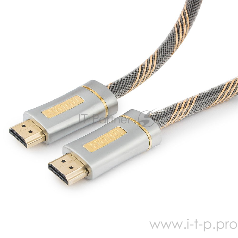 Кабель HDMI Cablexpert, серия Platinum, 4,5 м, v2.0, M/M, позол.разъемы, металлический корпус, нейлоновая оплетка, блистер (CC-P-HDMI02-4.5M)