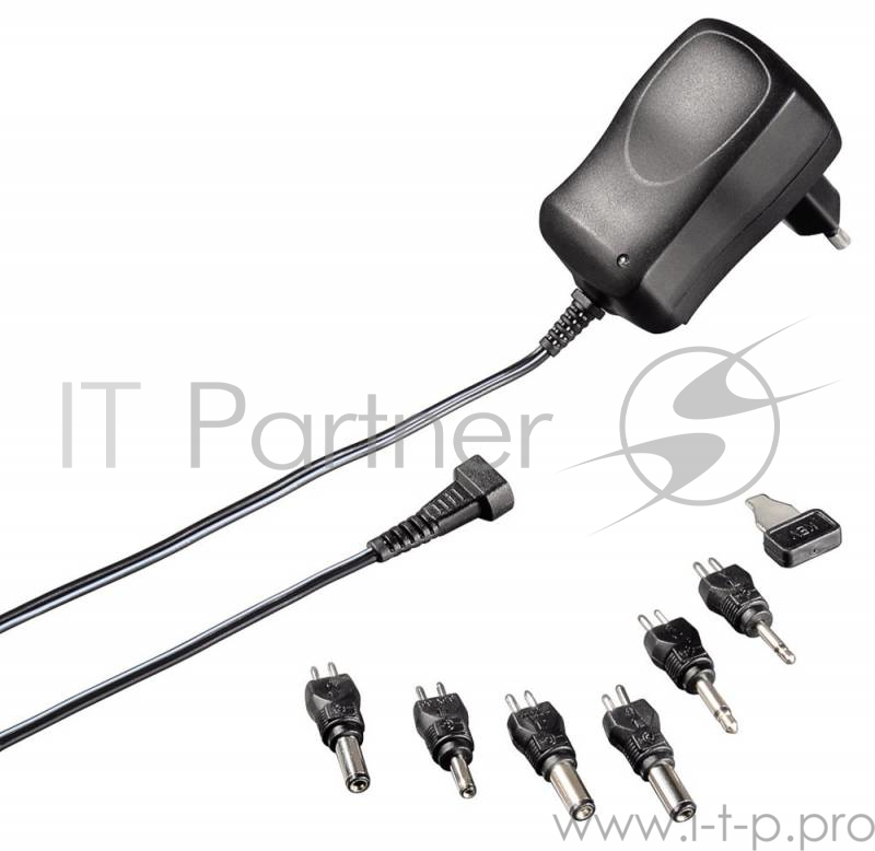 Адаптер Hama H-46618 универсальный Eco 1000 с 6 разл.штекерами 1000 mA черный