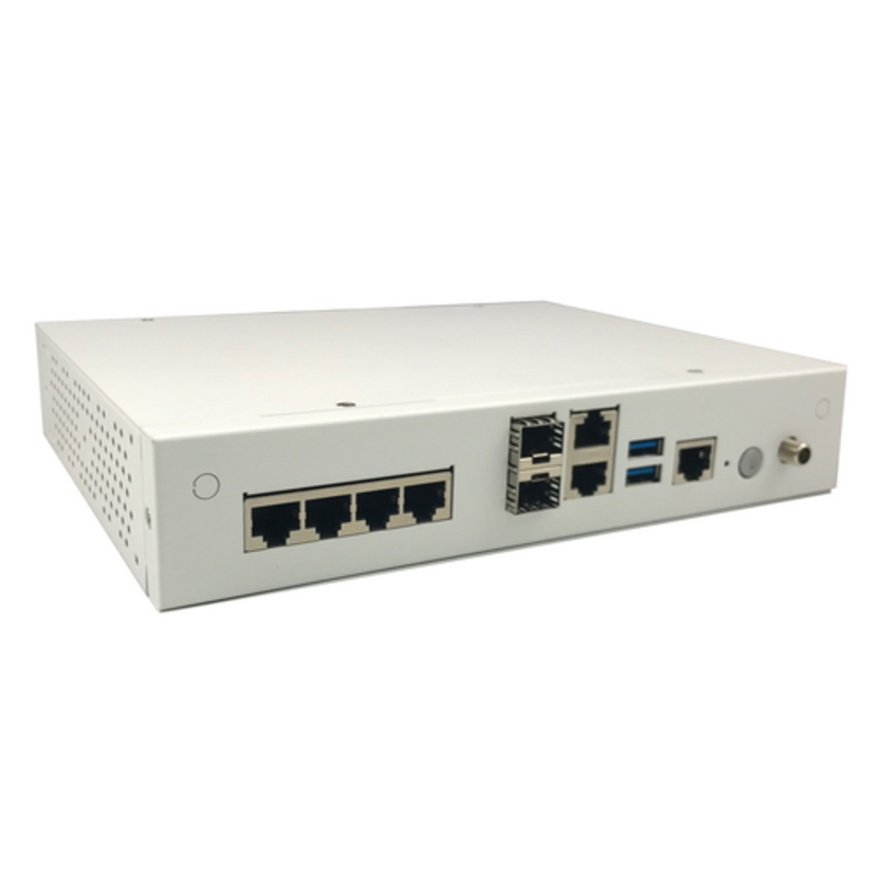 CAF-0262 Caswell Fanless Desktop Appliance CPU:Intel Atom (Denverton) C3338/C3558 Series Processor, Memory:DDR4, Ethernet Ports:2x Copper/SFP Ethernet Combo Ports, 4x Ethernet RJ45 Ports with 2 Pairs Bypass