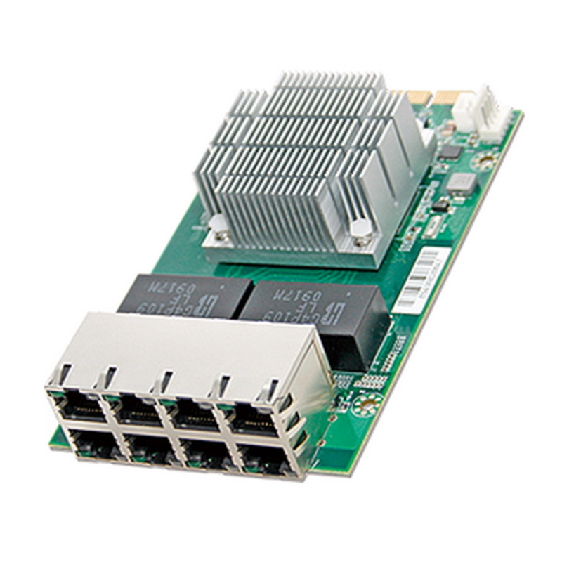 NIP-51082 Caswell 8x 1GbE RJ45 Ethernet Ports, PCIe x4 Rev2.0, Dimension: 85(W) x 149(D) x 27(H)mm