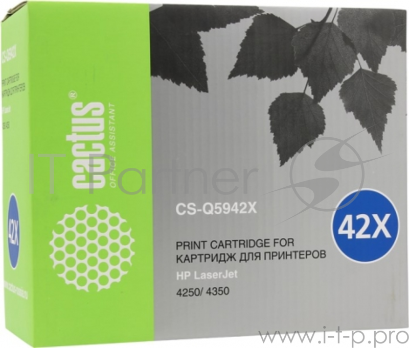 Картридж Cactus (Q5942X) для HP Laser Jet 4250/ 4350, Bk, 20K