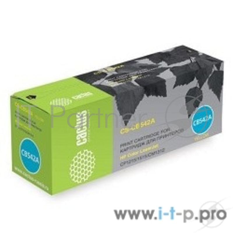 Картридж Cactus (CB542A) для HP Color LaserJet CP1215/1515/CM1312, №125A Y, 1.4K