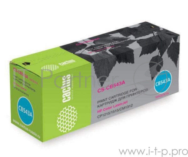 Картридж Cactus (CB543A) для HP Color LaserJet CP1215/1515/CM1312, №125A M, 1.4K