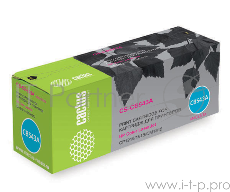 Картридж Cactus (CB543A) для HP Color LaserJet CP1215/1515/CM1312, №125A M, 1.4K