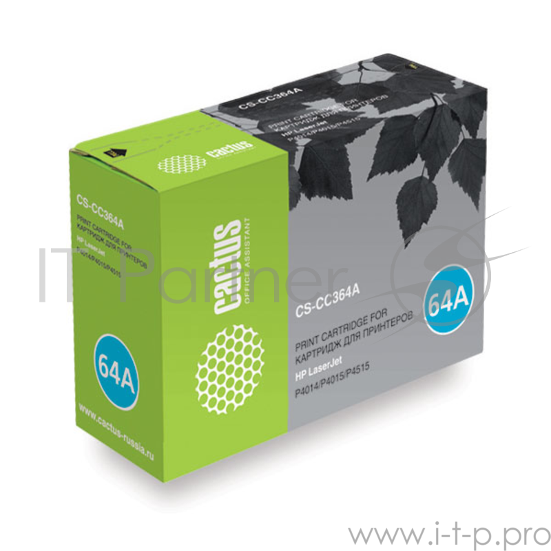 Картридж Cactus (CC364A) для HP LaserJet P4014/P4015/P4515, Bk, 10K