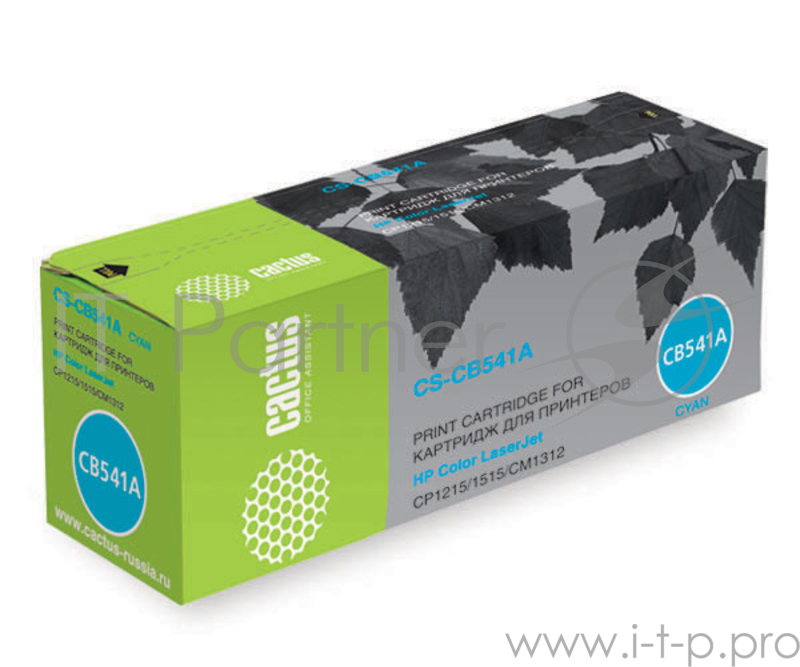 Картридж Cactus (CB541A) для HP Color LaserJet CP1215/1515/CM1312, №125A C, 1.4K