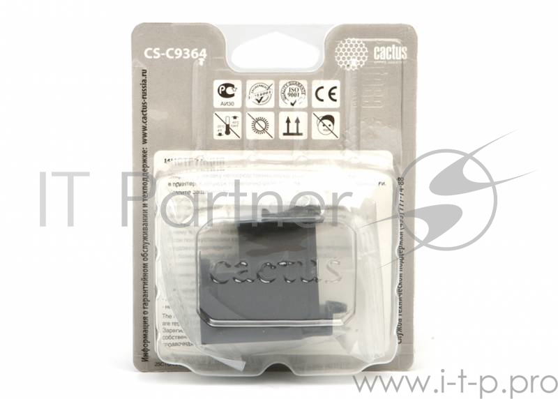 Расходные материалы Cactus C9364HE Картридж струйный Cactus CS-C9364 черный для HP PS 8053/8753/5943/2573/DJ 5900series (18мл)