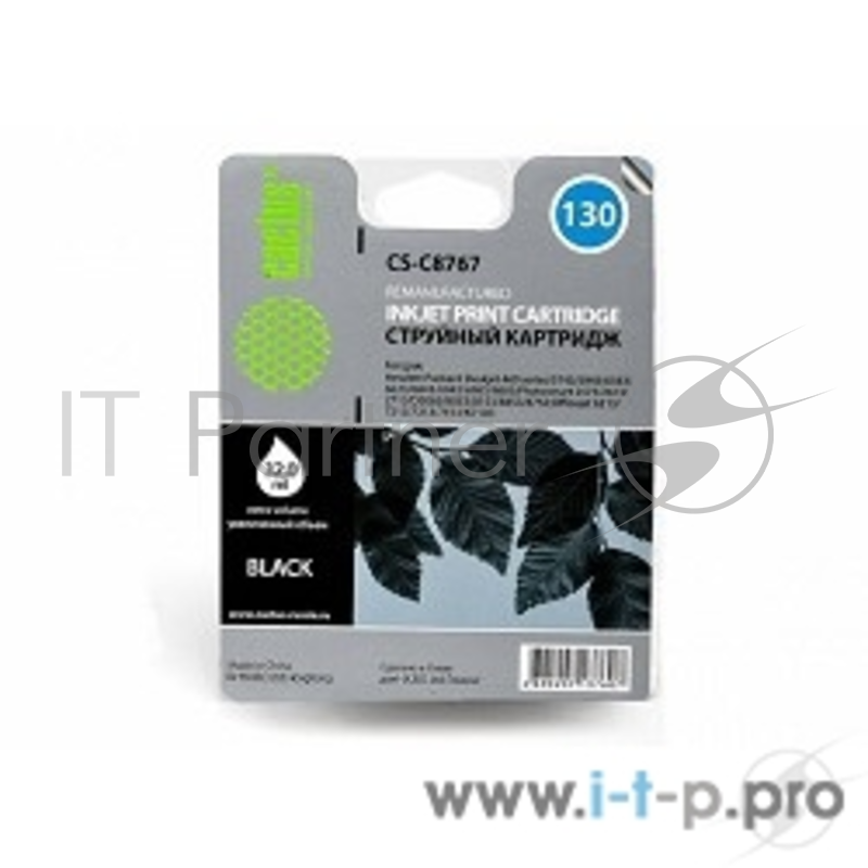 Расходные материалы Cactus C8767HE Картридж №130 для HP Deskjet 5743/6543/6943/9803/Photosmart 2573/8453/B8353, черный, 800 стр.