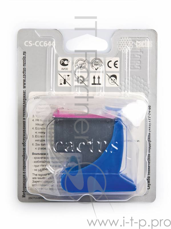 Расходные материалы CACTUS CC644HE Картридж струйный Cactus CS-CC644 трехцветный для №121XL HP DeskJet D1663/D2563/D2663/D5563/F2423 (18ml)