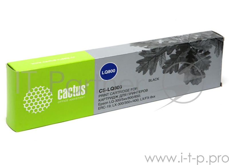 Расходные материалы CACTUS LQ800 Картридж матричный CACTUS (CS-LQ800) для Epson LQ-300/5xx/800/850 ERC-19 LX-300/300+/400 LX/FX-8xx, ресурс 3 000 000 зн,black
