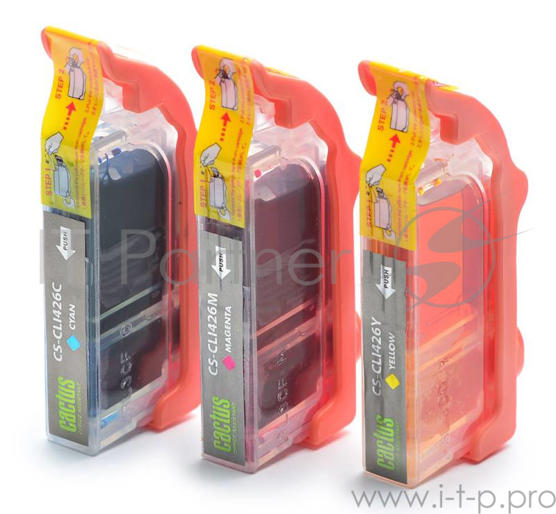 Расходные материалы CACTUS CLI-426C/M/Y Комплект цветных картриджей Cactus CS-CLI426C/M/Y для CANON PIXMA MG5140/5240/6140/8140 MX884
