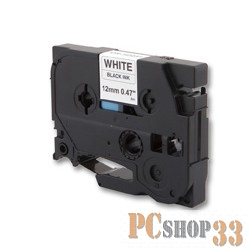 Расходные материалы Cactus TZ-231 Лента CACTUS (CS-TZ231) для печати наклеек в устройствах brother P-touch 1010/1280/1280VP/2700VP, черный на белом, 12мм х 8м