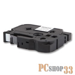 Расходные материалы Cactus TZ-231 Лента CACTUS (CS-TZ231) для печати наклеек в устройствах brother P-touch 1010/1280/1280VP/2700VP, черный на белом, 12мм х 8м