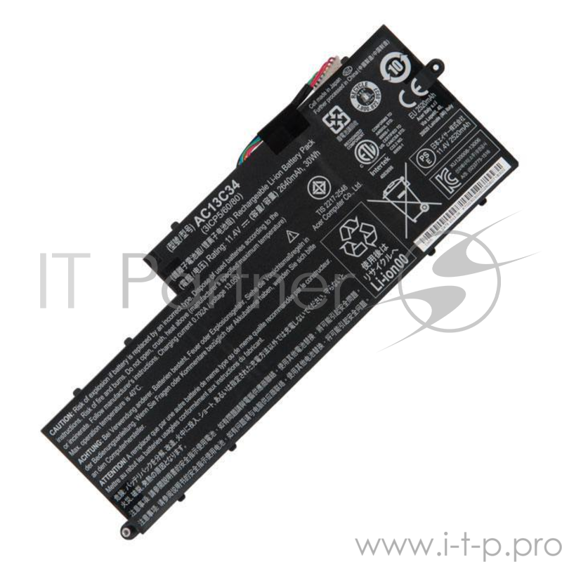 Аккумулятор для Acer для Aspire E3-112, 11.4V 30Wh