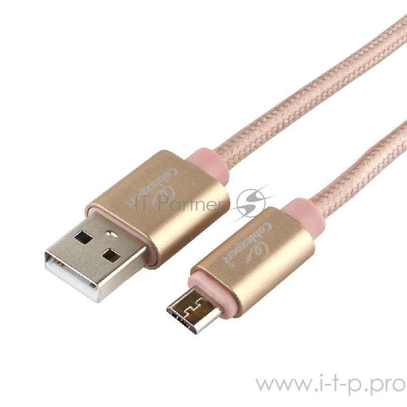Кабель USB 2.0 Cablexpert CC-U-mUSB02Gd-1M, AM/microB, серия Ultra, длина 1м, золотой, блистер