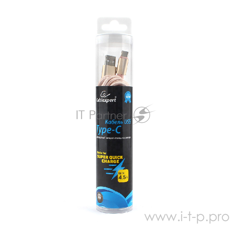 Кабель USB 2.0 Cablexpert CC-U-USBC01Gd-3M, AM/TypeC, серия Ultra, длина 3м, золотой, блистер