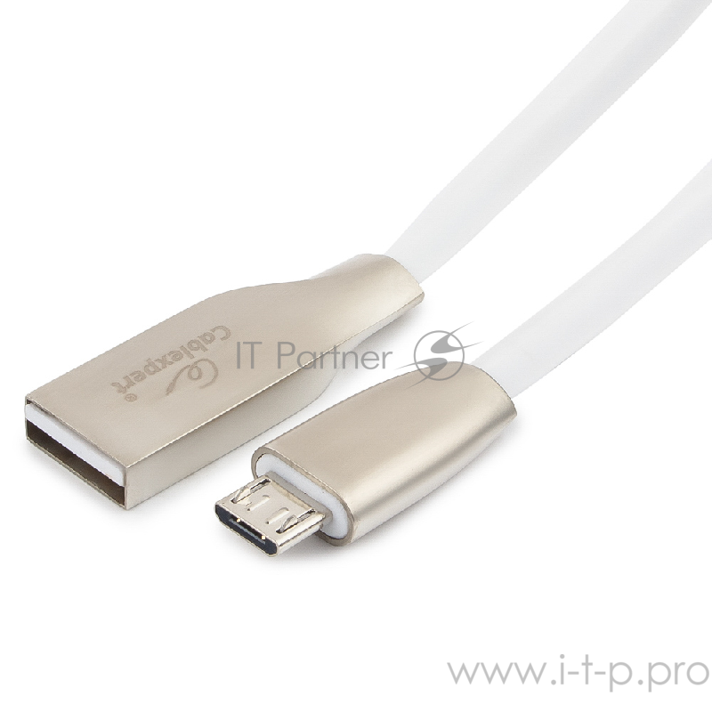 Кабель USB 2.0 Cablexpert, AM/microB, серия Gold, длина 3м, белый, блистер