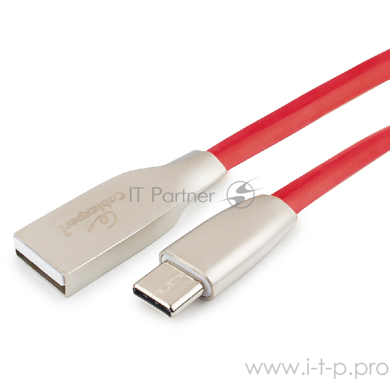 Кабель USB 2.0 Cablexpert, AM/Type-C, серия Gold, длина 3м, красный, блистер