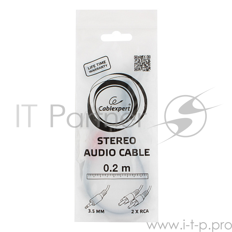 Кабель аудио Cablexpert CCA-458/0.2, джек3.5 / 2xRCA, 0,2м