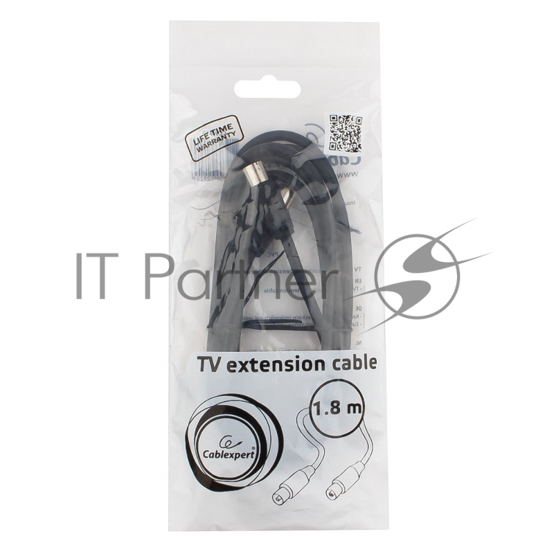 Кабель телевизионный Cablexpert, CCV-515, Coaxial M/F, 1.8м