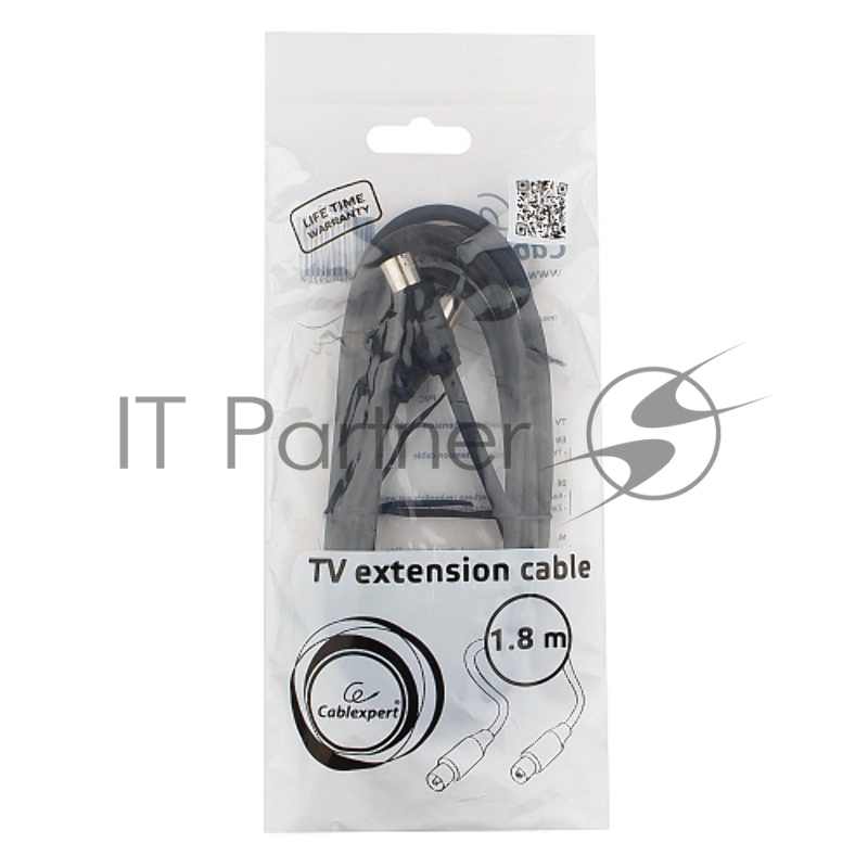 Кабель телевизионный Cablexpert, CCV-515, Coaxial M/F, 1.8м