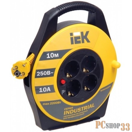 Iek WKP15-16-04-10 Катушка УК10 с т/з 4 места 2 Р + P Е /10м 3х1,5 мм2 Industrial