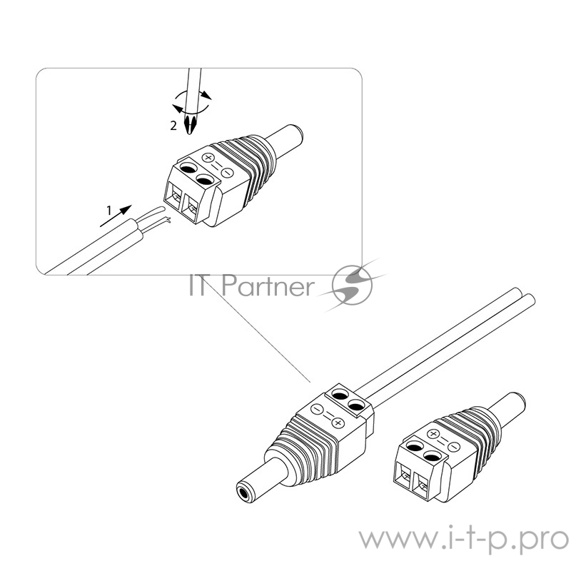 Proconnect (14-0314-4) РАЗЪЁМ питания штекер 2.1х5.5 с клеммной колодкой