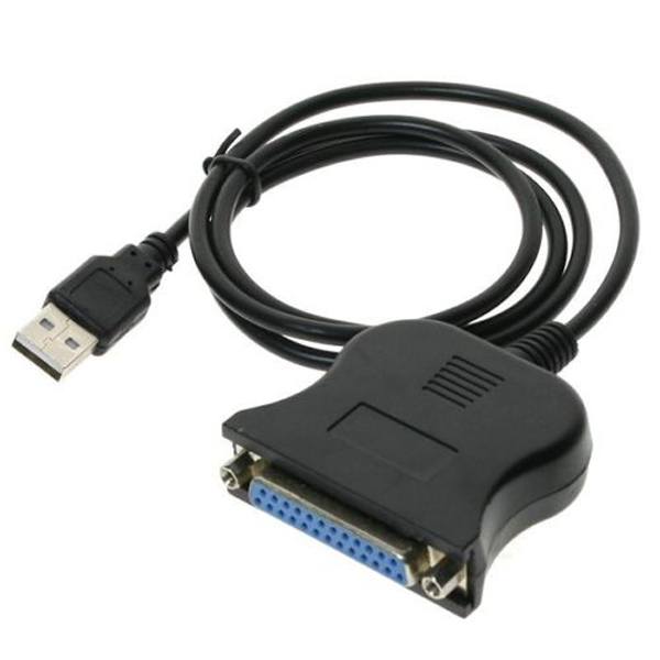 Кабель-адаптер Orient ULB-225, USB AM to LPT DB25F (порт), кабель 0.85м, крепление гайки