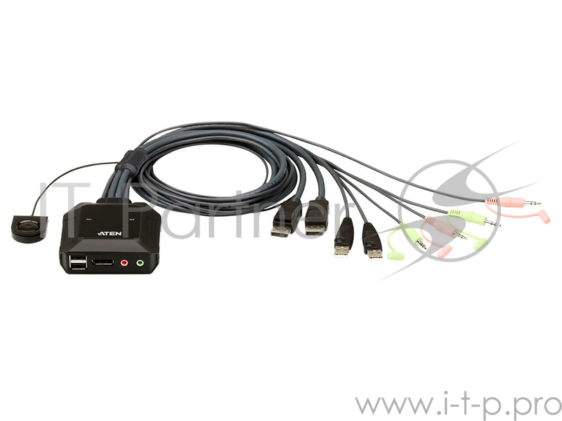 Переключатель KVM ATEN (CS22DP-AT|) KVM, 1 user USB+DisplayPort+AUDIO =) 2 cpu USB+DisplayPort+AUD