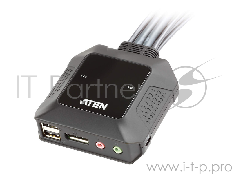 Переключатель KVM ATEN (CS22DP-AT|) KVM, 1 user USB+DisplayPort+AUDIO =) 2 cpu USB+DisplayPort+AUD