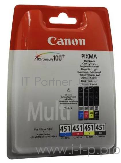 Расходные материалы Canon CLI-451 6524B004 Картридж для MG6340, MG5440, IP7240, Набор из 4 цветов