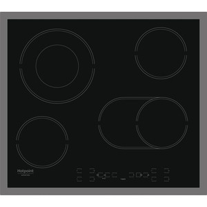 Встраиваемая варочная панель HOTPOINT-ARISTON/ Стеклокерамическая варочная поверхность 4 зоны, 2 двойные зоны расширения, сенсорное управление, 2 автоматические функции таймер защита от детей рамка из нержавеющей стали