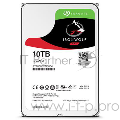 Жесткий диск 10TB Seagate Ironwolf (ST10000VN0004) {SATA 6.0Gb/s, 7200 rpm, 256mb buffer, 3.5
