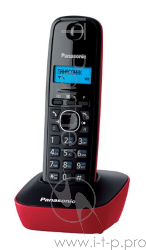 Телефон Panasonic KX-TG1611RUR (красный) {АОН, Caller ID,12 мелодий звонка,подсветка дисплея,поиск трубки}