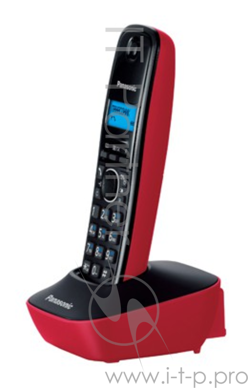 Телефон Panasonic KX-TG1611RUR (красный) {АОН, Caller ID,12 мелодий звонка,подсветка дисплея,поиск трубки}