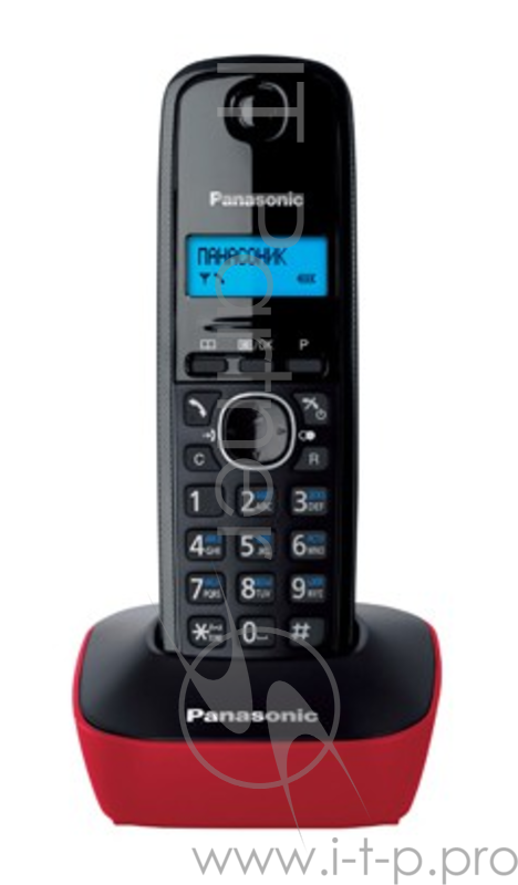 Телефон Panasonic KX-TG1611RUR (красный) {АОН, Caller ID,12 мелодий звонка,подсветка дисплея,поиск трубки}