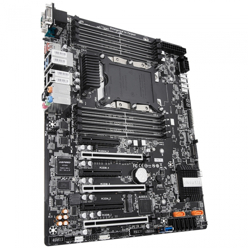 GA-C621-SU8 Intel C621 motherboard with LGA 3647 Socket P, 6-Channel DDR4 RDIMM/LRDIMM 8 x DIMMs, Aspeed® AST2500 BMC, Dual M.2, Dual Intel® Server GbE LAN, 3 PCIe x16 slots and 3 PCIe x8 slots for multi cards RTL