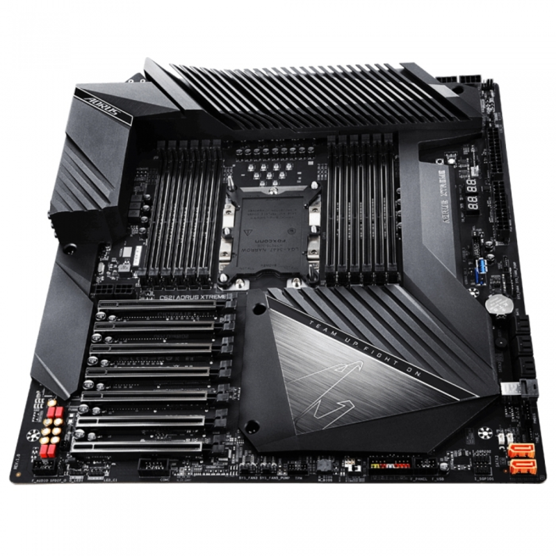 C621 AORUS XTREME, Socket 3647, Intel®C621, 12xDDR4-2667, 7xPCI-Ex16, 8xSATA3,(RAID 0/1/5/10), 1xU.2, 8 Ch Audio, 2xGLan, (4+2)xUSB2.0, (2+5)xUSB3.1, 1xPS/2, ATX, RTL, {1}