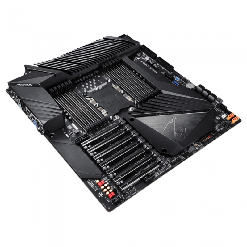 C621 AORUS XTREME, Socket 3647, Intel®C621, 12xDDR4-2667, 7xPCI-Ex16, 8xSATA3,(RAID 0/1/5/10), 1xU.2, 8 Ch Audio, 2xGLan, (4+2)xUSB2.0, (2+5)xUSB3.1, 1xPS/2, ATX, RTL, {1}