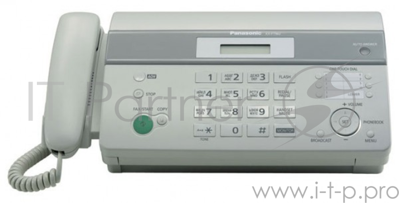 Факс Panasonic KX-FT982RU-W (белый) {термобумага, АОН, память 100 ном., автоподатчик 10 л., монитор}