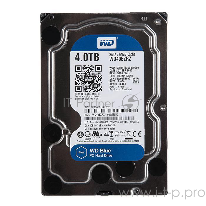 Жесткий диск WD Original SATA-III 4Tb WD40EZRZ Blue (5400rpm) 64Mb 3.5