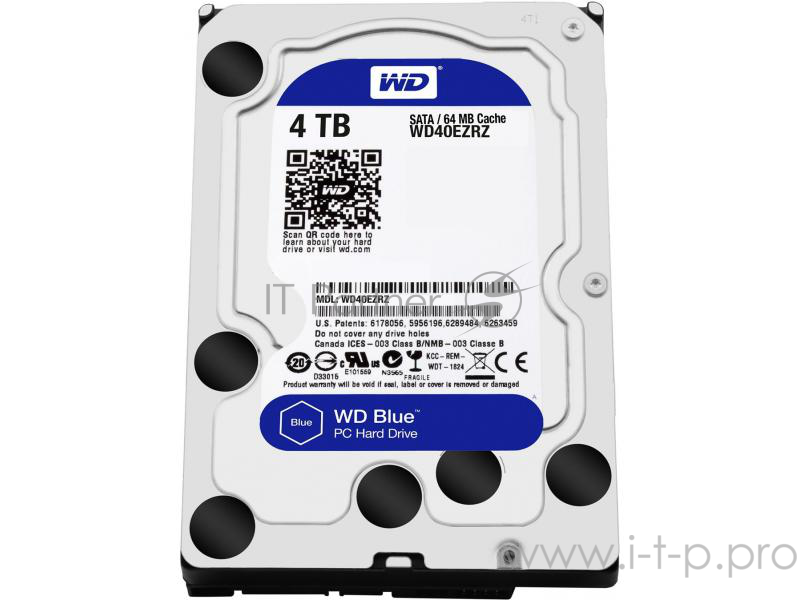 Жесткий диск WD Original SATA-III 4Tb WD40EZRZ Blue (5400rpm) 64Mb 3.5