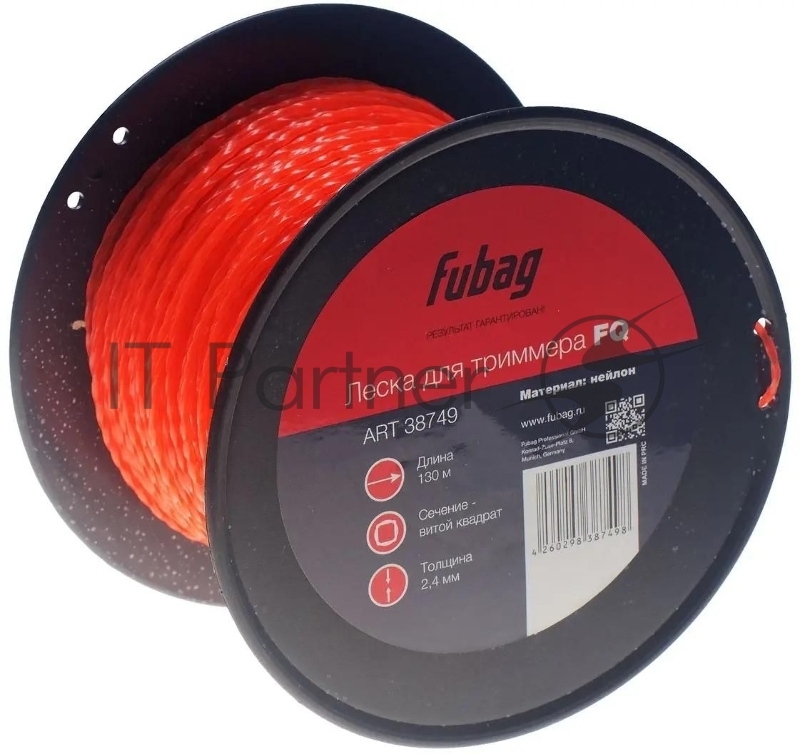 FUBAG Триммерная леска FQ, сечение витой квадрат, L 130 м х 2.4 мм 38749