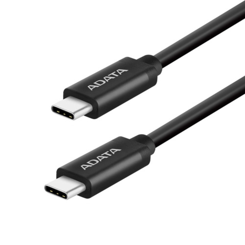 USB Cable ADATA Type-C-Type-C ACC3G1AL-100CM-CBK 1m, USB-C, USB-C 3.1 Gen1, Aluminum casings, 5Gbp/s, 5A/12V, 60W, Black, RTL