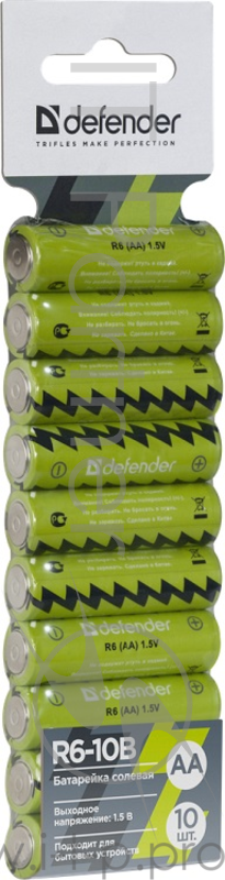 Батарея ZINK CARBON AA 1.5V R6-10B 10PCS 56020 DEFENDER
