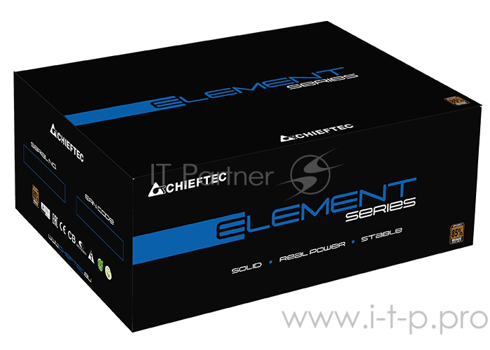 Блок питания Chieftec Element ELP-600S (ATX 2.3, 600W, >85 efficiency, Active PFC, 120mm fan, power cord) Retail