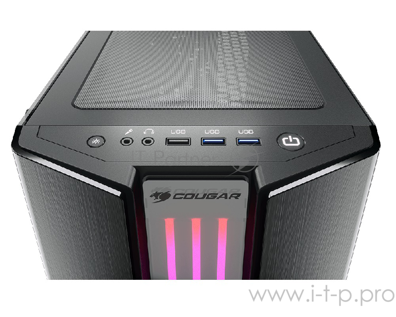 Корпус Cougar Gemini S Iron-Gray, без БП, RGB, большое боковое окно из закалённого стекла, ATX