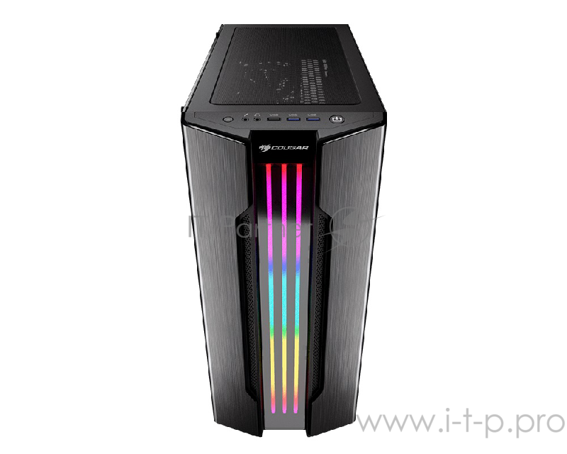Корпус Cougar Gemini S Iron-Gray, без БП, RGB, большое боковое окно из закалённого стекла, ATX