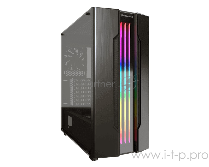 Корпус Cougar Gemini S Iron-Gray, без БП, RGB, большое боковое окно из закалённого стекла, ATX