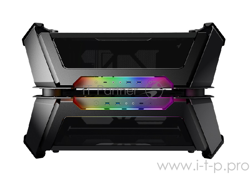 Корпус Cougar Gemini X, без БП, панели из закалённого стекла, чёрный, Dual Tower